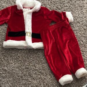 Red Santa Claus Outfit with White Trim